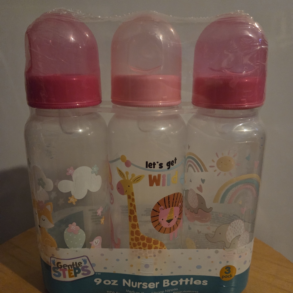 Pink 3-Pack 9 oz Baby Nurser Bottles